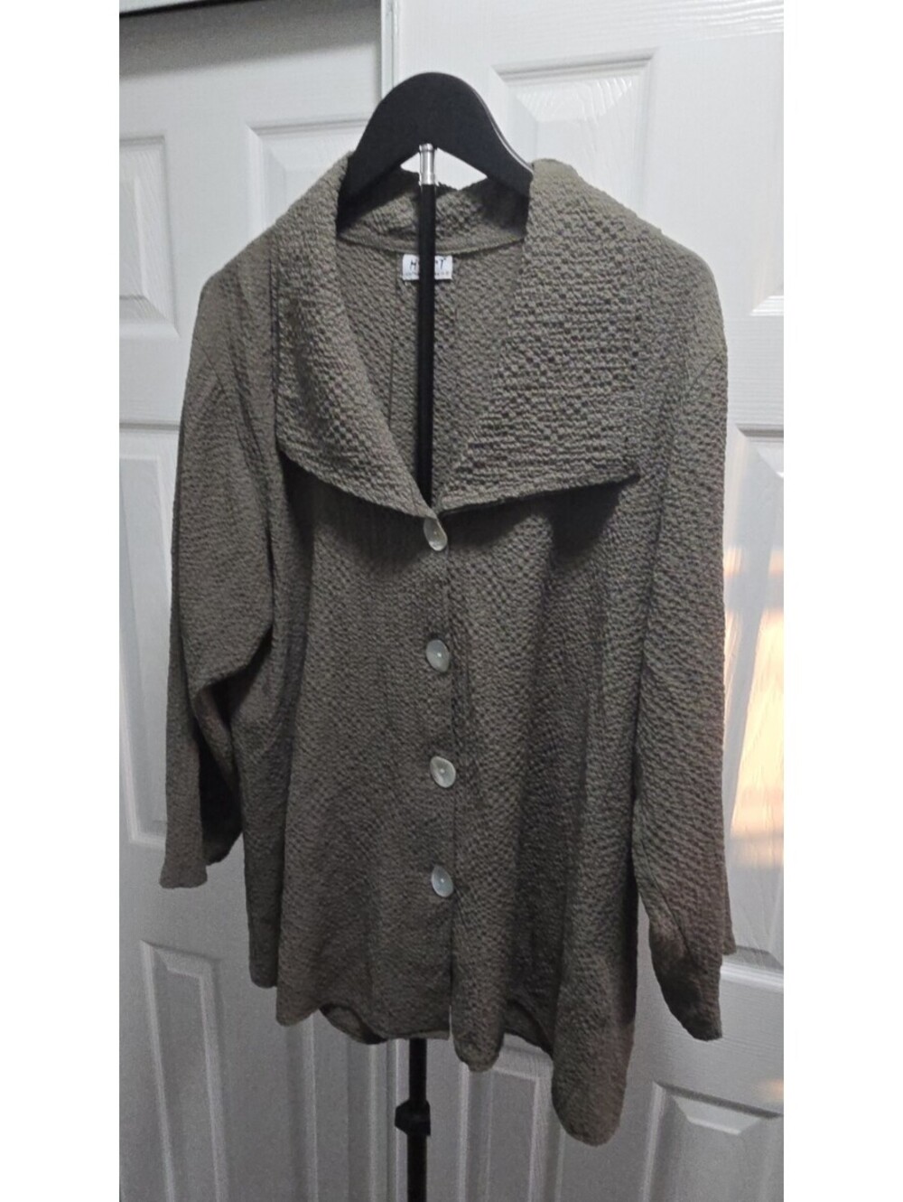 Habitat Clothes To Live In Olive Green Button Up Shirt No Size Tag, Measurements